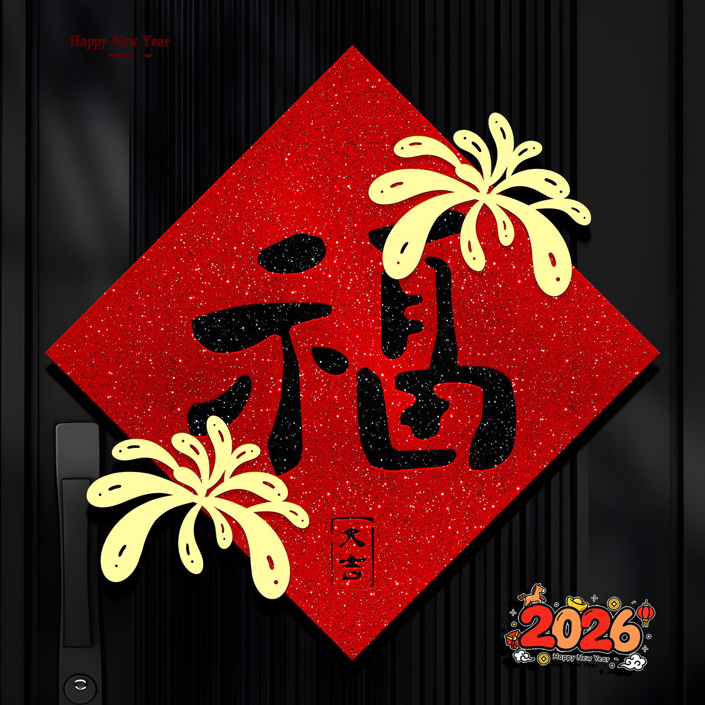 新年装饰福字门贴2026马年新款家用大门窗户贴纸斗方元旦春节氛围,节庆用品/礼品,节日装扮用品,淘宝优惠券,粉丝福利购,淘宝优惠卷