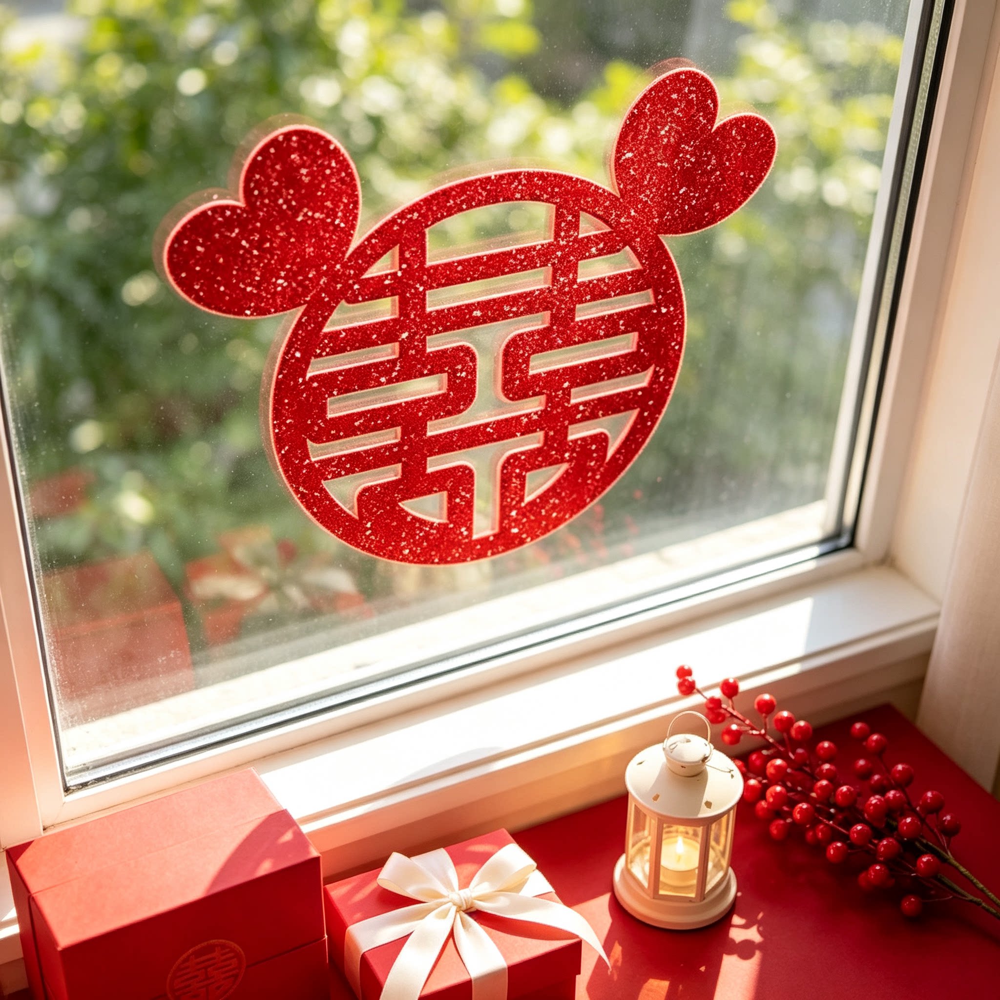 结婚囍字贴纸入户大门窗户婚房嫁娶新房婚庆家用装饰小饰品