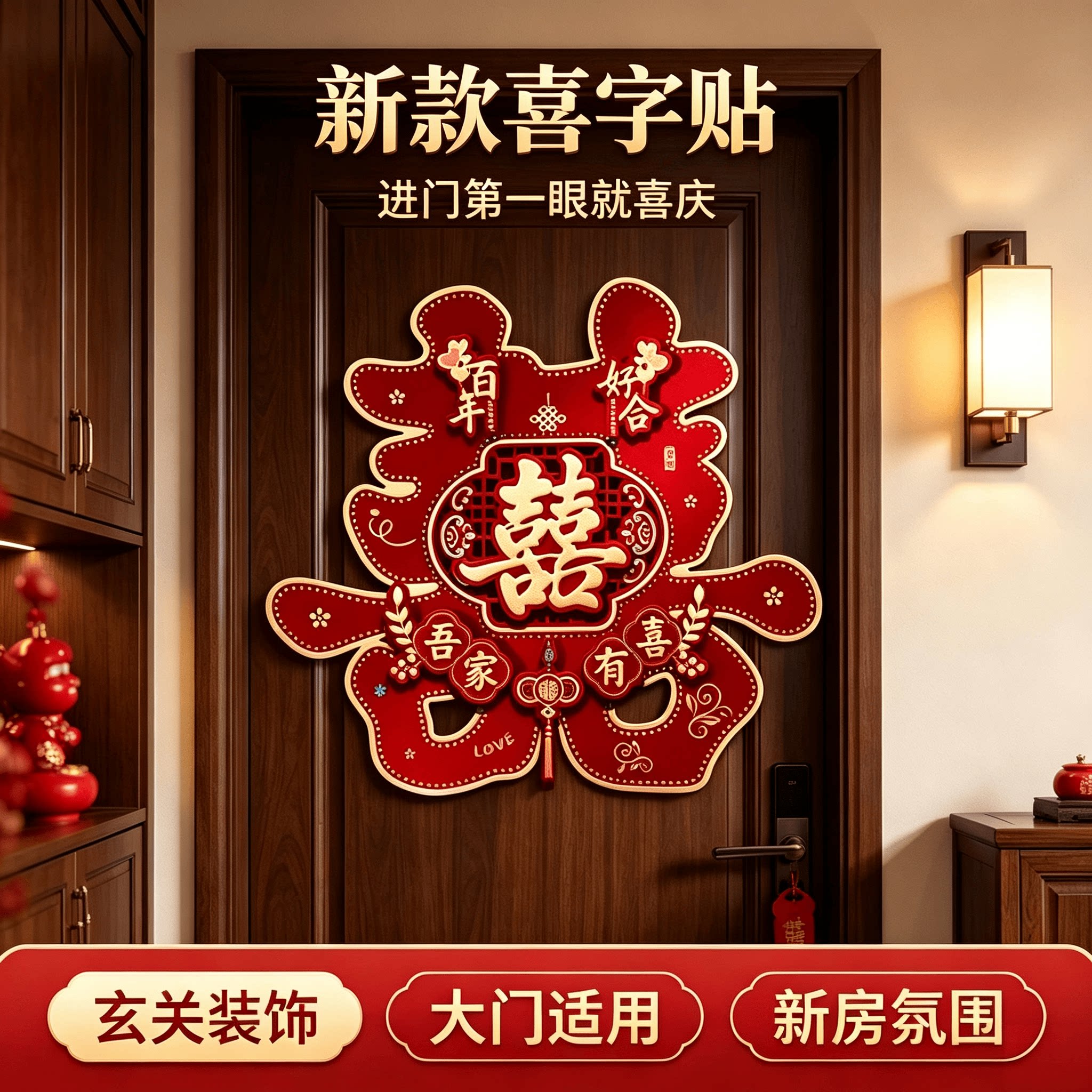 新款喜字结婚用品大全婚房装饰