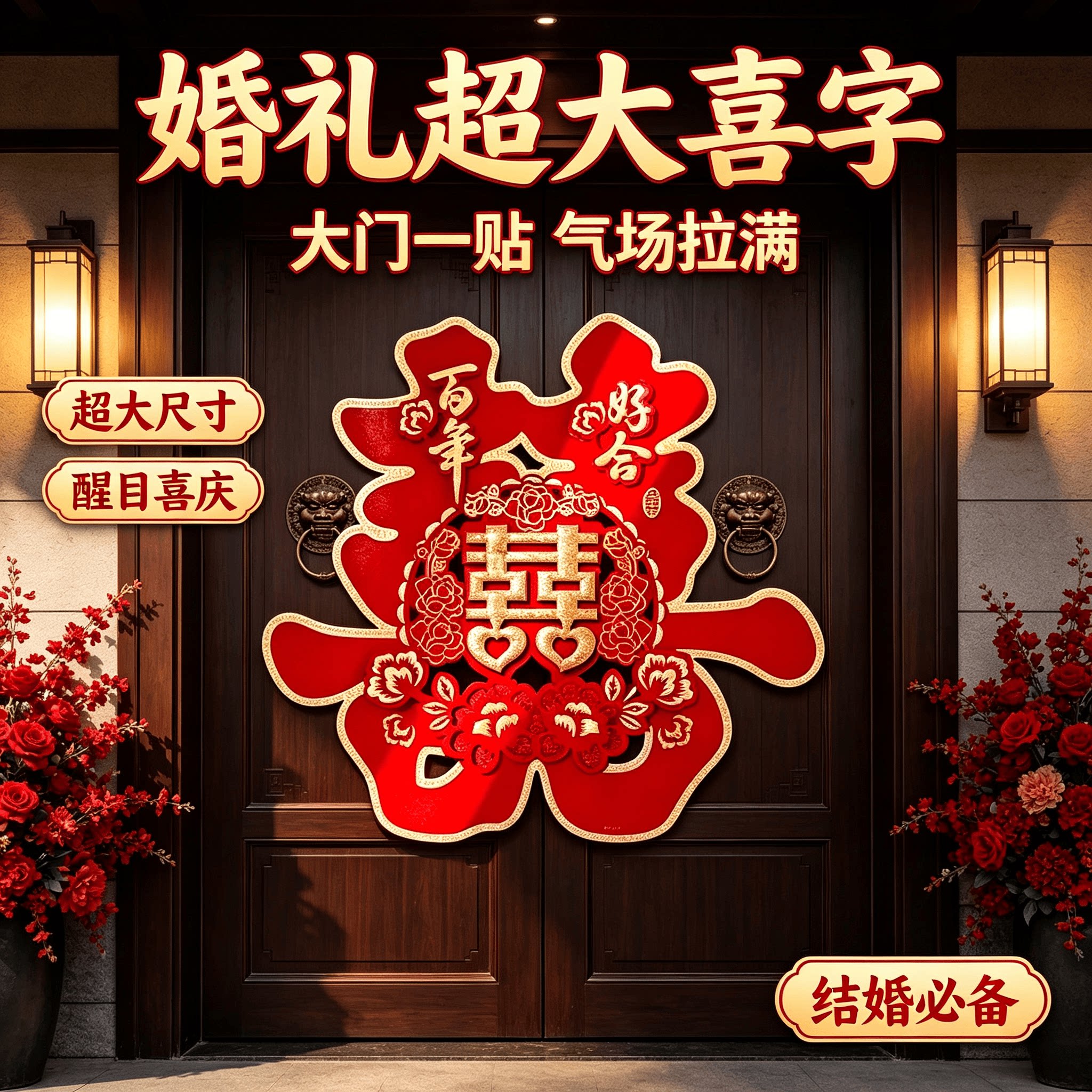 婚礼超大喜字结婚用品大全婚房
