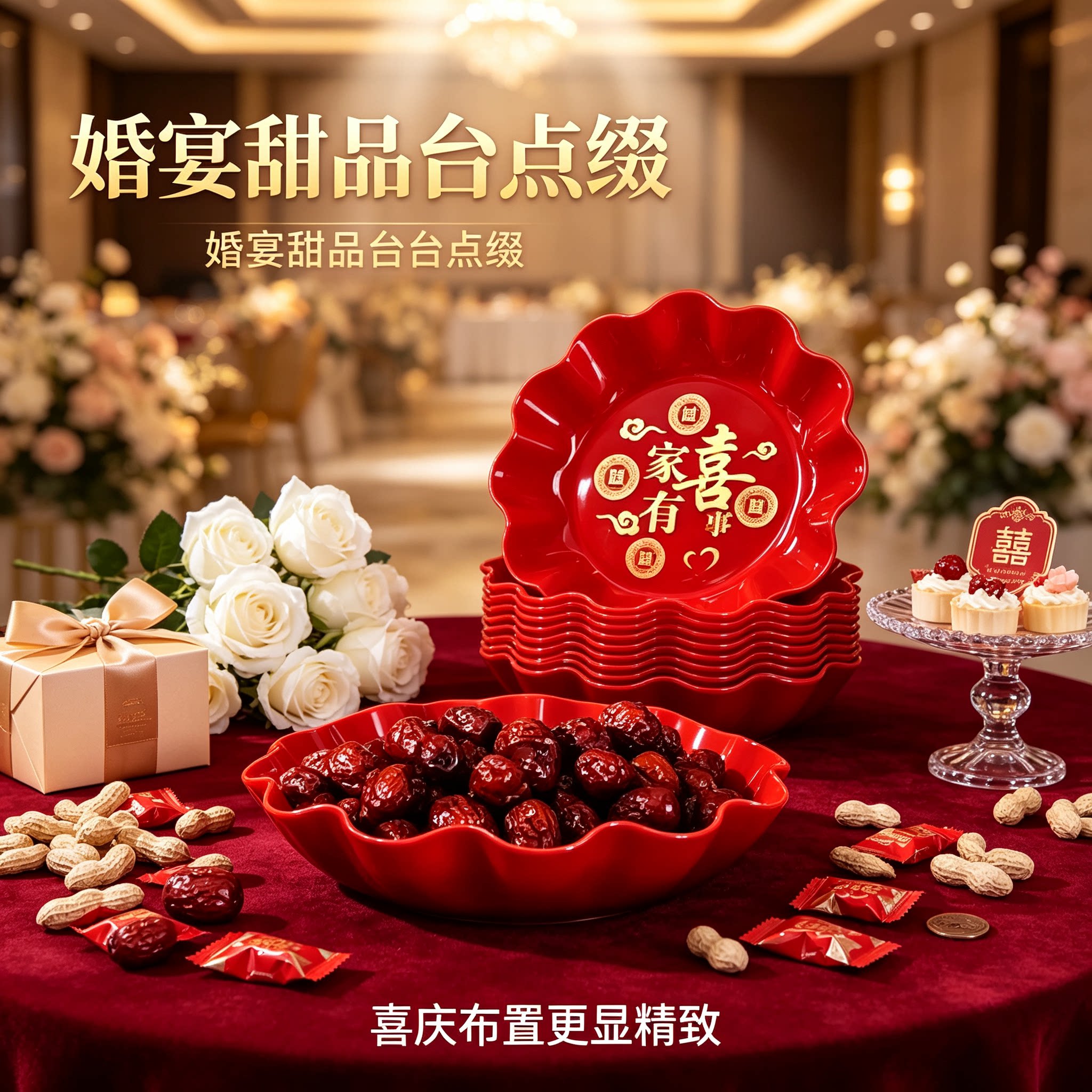 婚礼糖果盘过年也能用家用客厅茶几零食水果篮订婚创意装饰婚庆