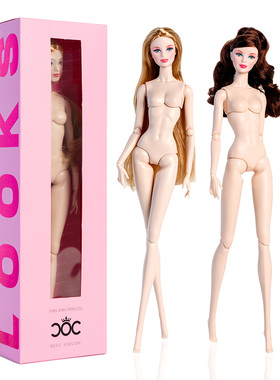 金标版肌白肌超模娃娃KELLY6分裸娃关节素体女孩换装玩具收藏