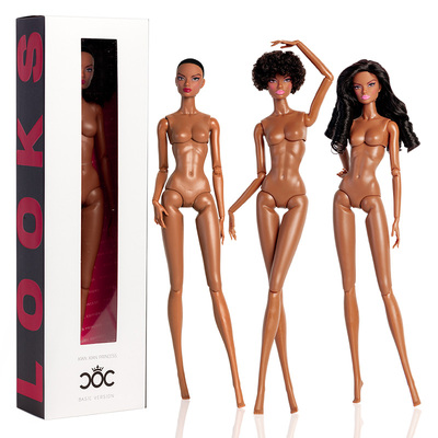 金标版黑人超模娃娃气质炫酷女孩换装潮玩具正品6分素体时尚手办