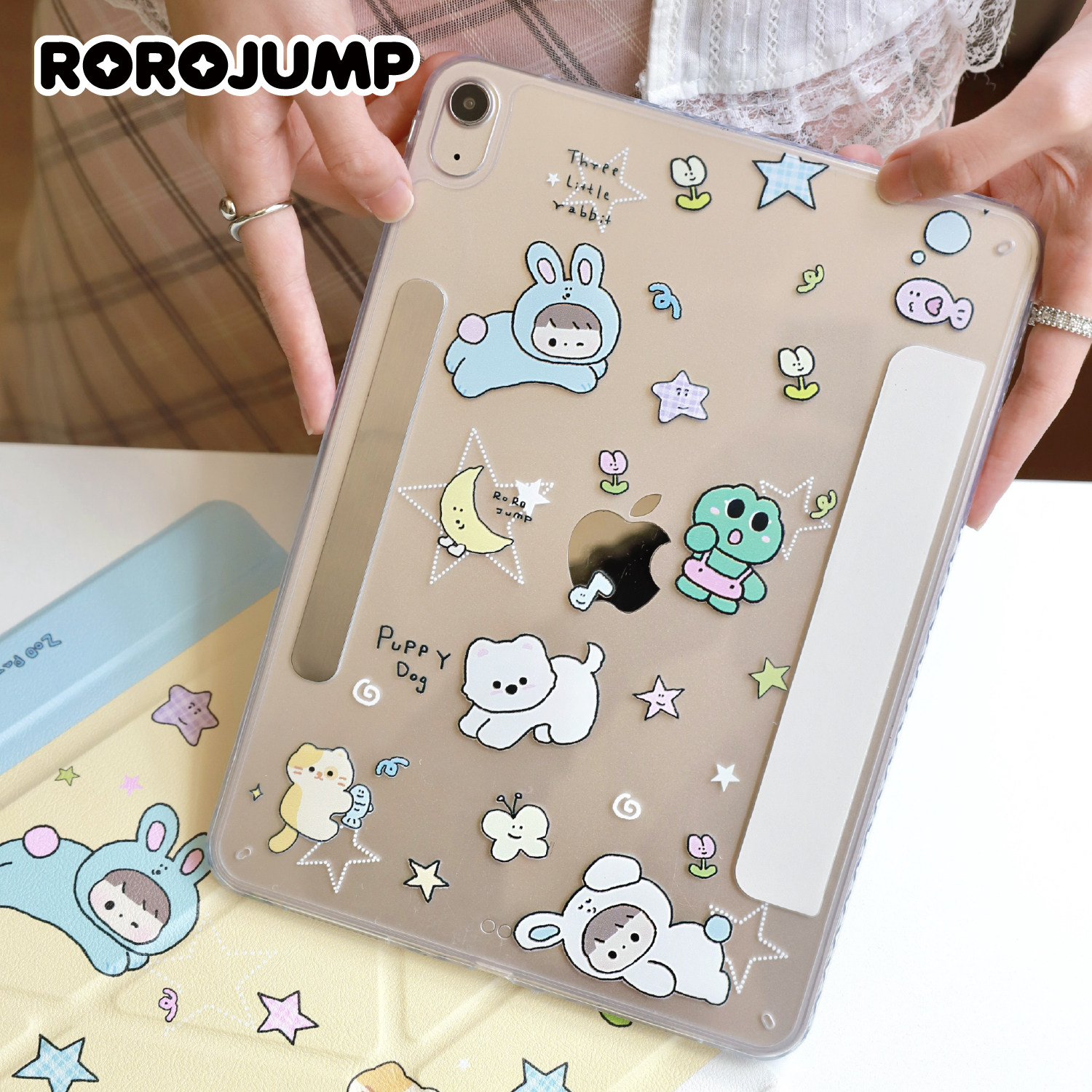 肉肉酱动物园派对适用ipadpro磁吸保护套13英寸air2024版pro11寸第10代平板电脑壳720°三y折可拆分旋转高级