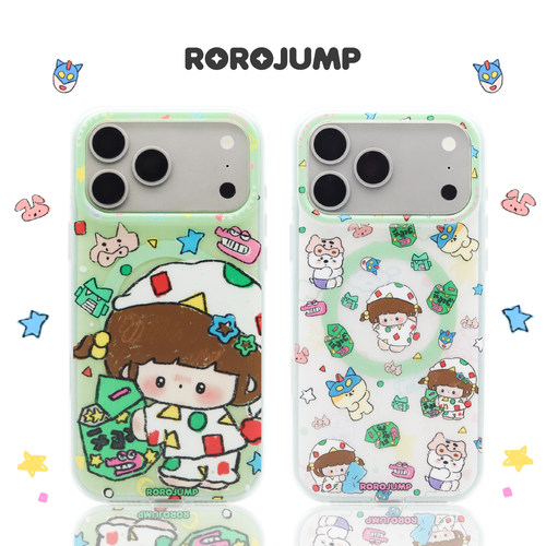 肉肉酱蜡笔睡衣适用iPhone17promax磁吸手机壳原创新款防摔苹果16保护套磨砂薄款二合一15pro卡通可爱14pro女