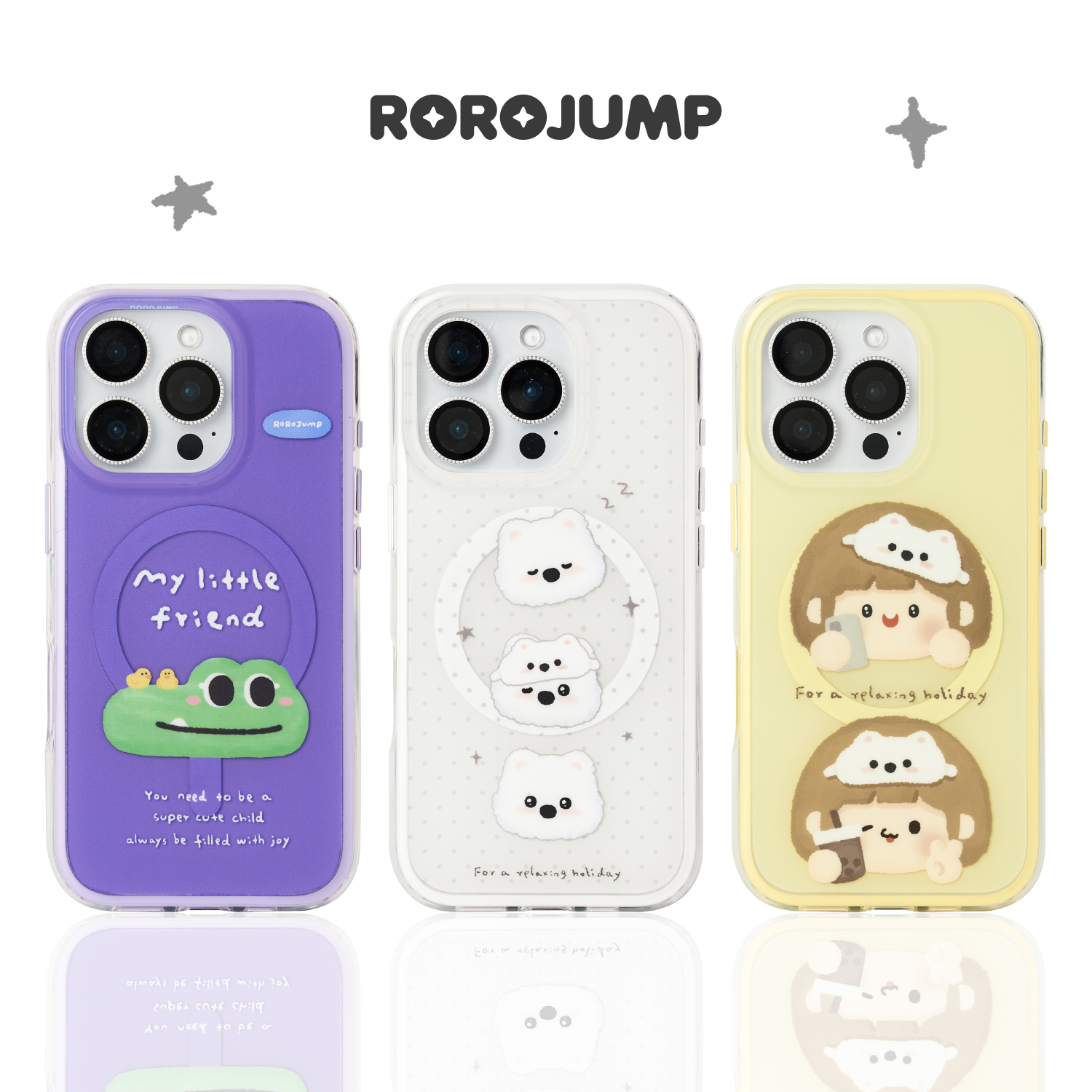 肉肉酱轻松假日系列适用17promax磁吸手机壳苹果16pro新款苹果15全包磨砂二合一边框可拆卸防摔保护套挂绳