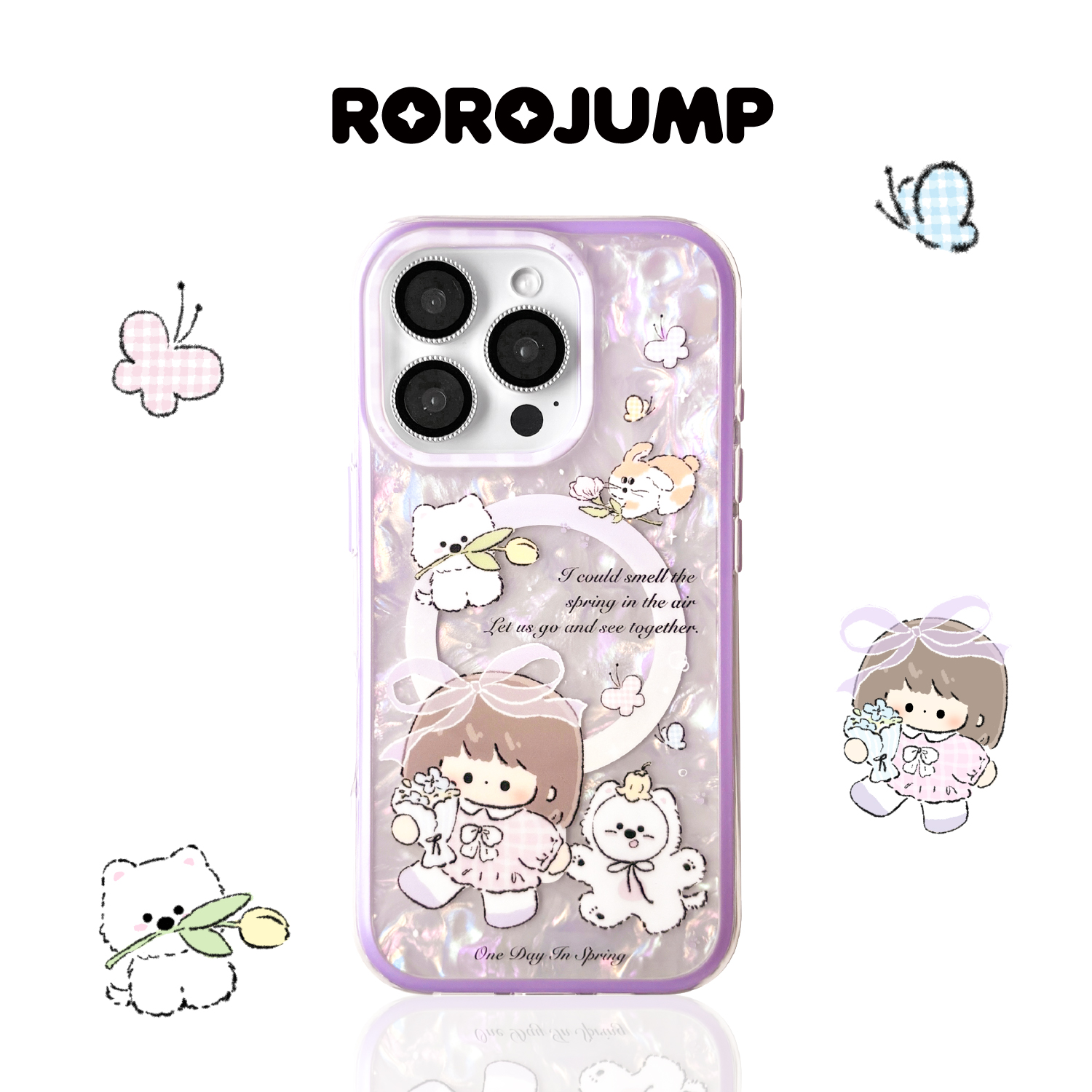 肉肉酱春野日记适用iphone16pro磁吸手机壳苹果15promax新款二合一14贝壳纹13华为mate60/70保护套防摔可爱女