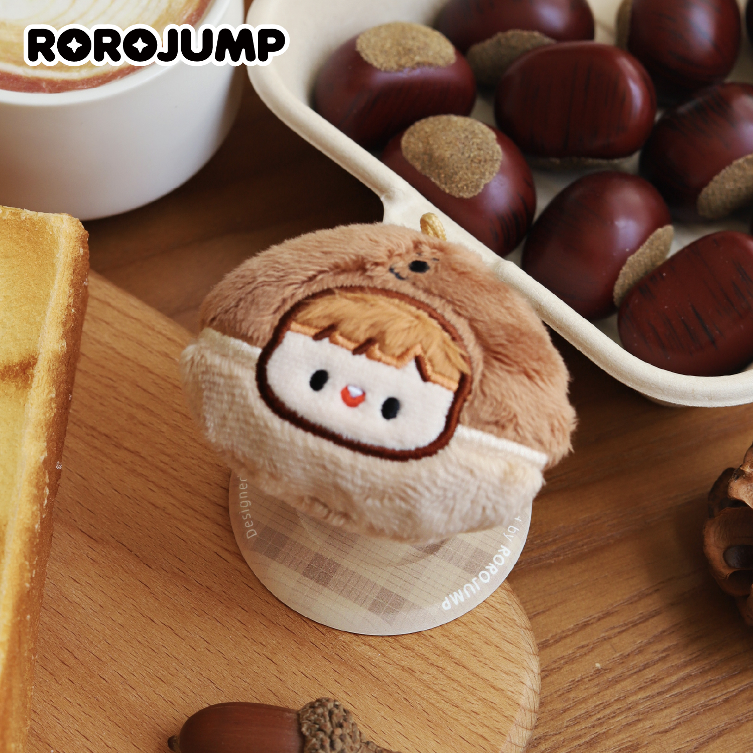 肉肉酱秋日限定美食磁吸支架柔软材质手机支撑架可当包包挂件可爱原创新款架子