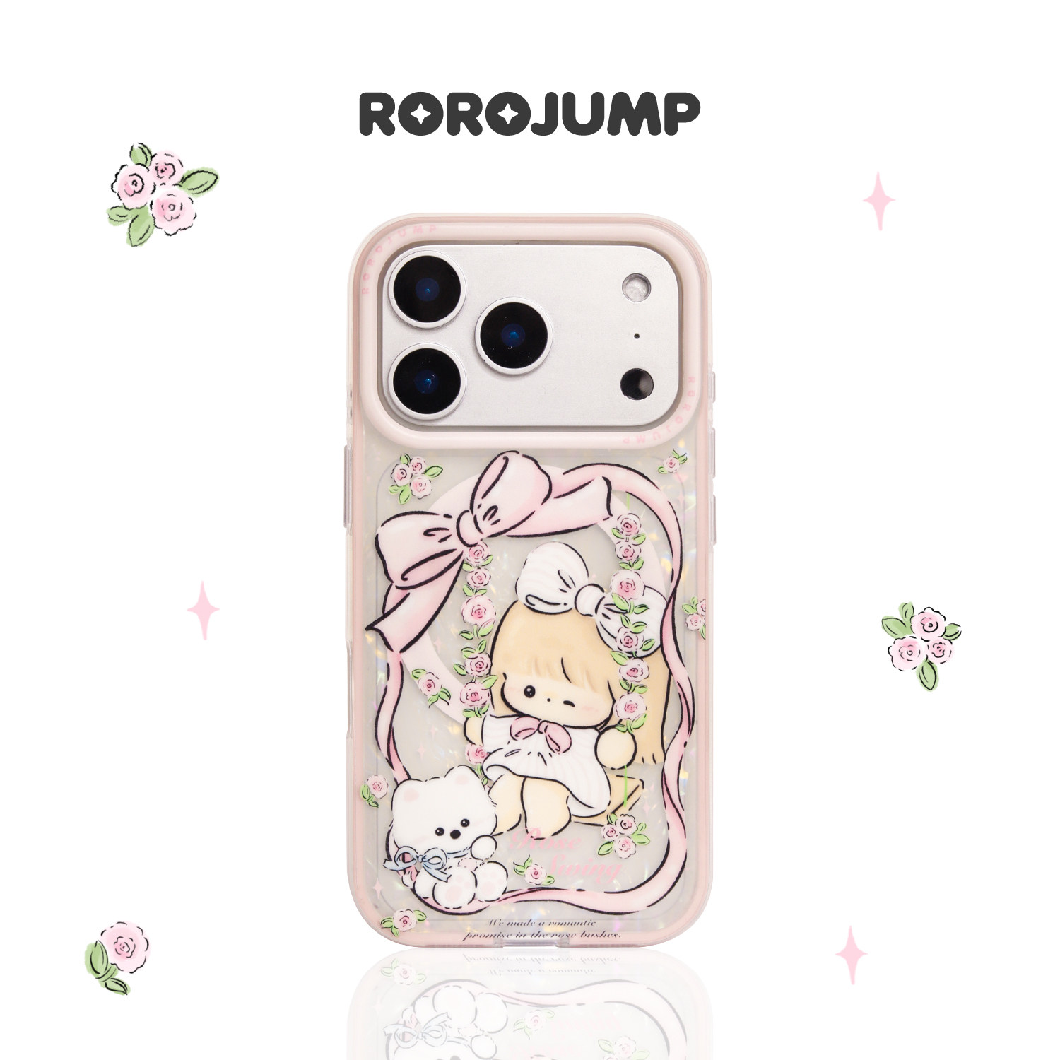 肉肉酱玫瑰花园秋千适用iPhone17promax磁吸手机壳原创新款苹果16Pro磨砂imd二合一电镀耐磨全包可爱卡通可爱,3C数码配件,手机保护套/壳,淘宝优惠券,粉丝福利购,淘宝优惠卷