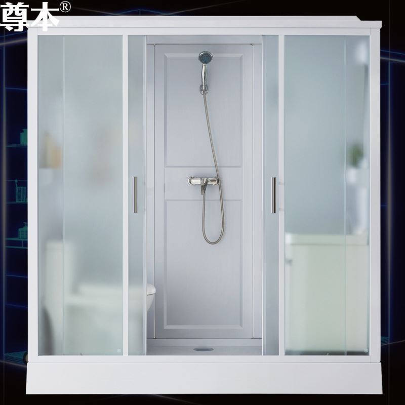带马桶洗脸盆柜整体淋浴房干湿分离洗澡间一体式卫生间沐浴房组合