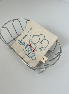 Le serein原创设计小众高级感法式刺绣布艺杯垫棉餐垫桌布茶席