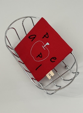 le serein原创设计高级感棉布艺苹果水果刺绣杯垫隔热垫茶席