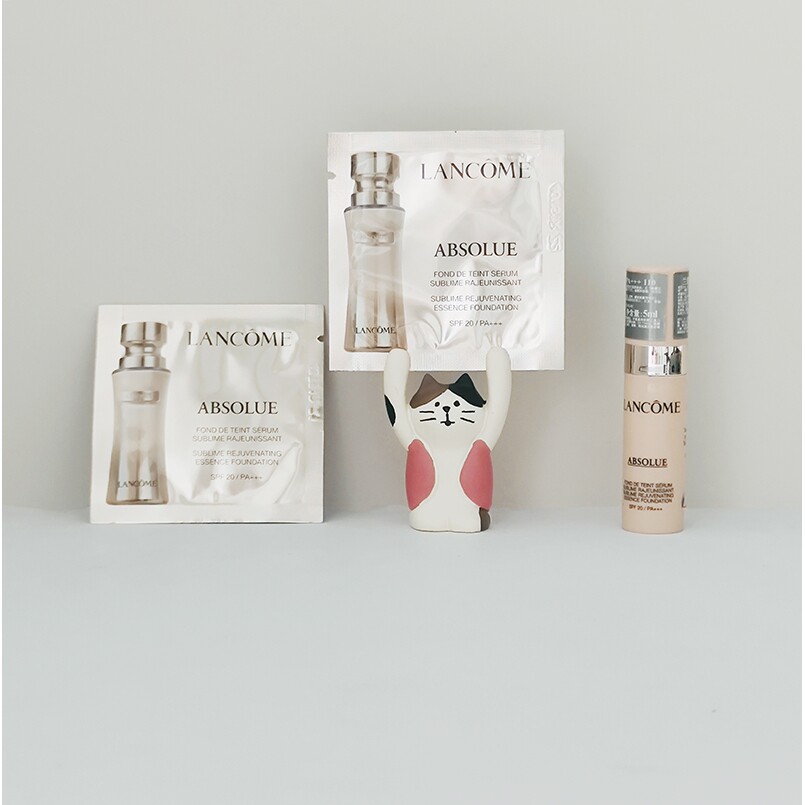 兰蔻菁纯粉底液小样片装1ml试色试用贵妇养肤保湿干皮遮瑕持久