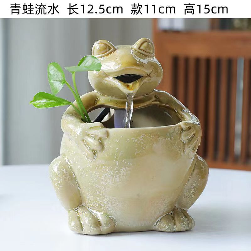 陶瓷喷泉小型流水循环招财摆件创流水摆件