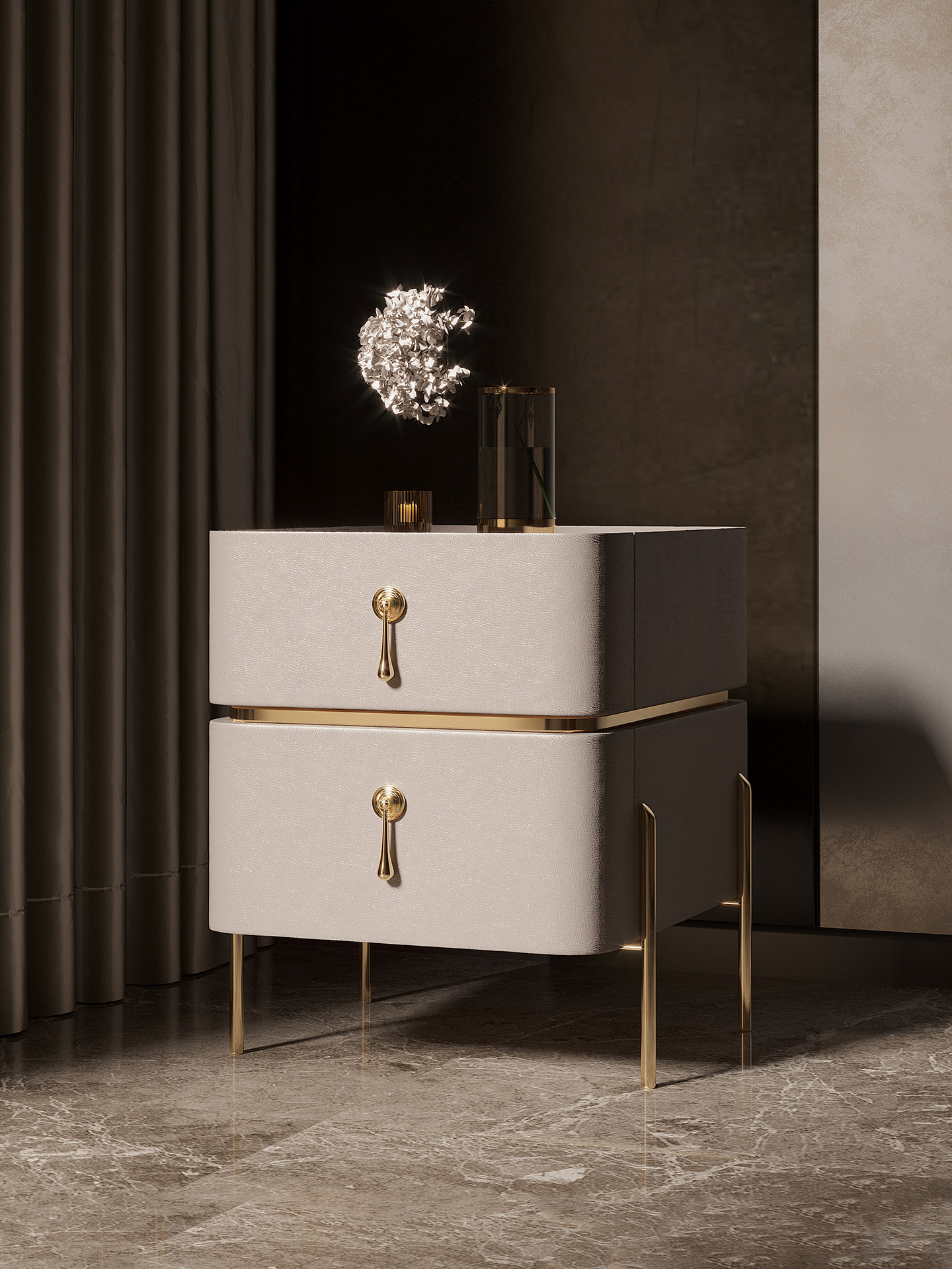 对话空间 轻奢床头柜小户型皮质家用现代意式卧室收纳床边柜子INS,住宅家具,床头柜,淘宝优惠券,粉丝福利购,淘宝优惠卷