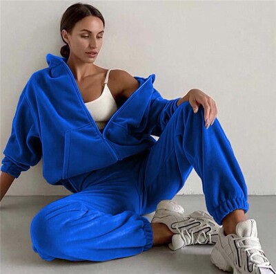 欧美运动服卫衣2件套装女 костюм 2 piece set sweatsuit