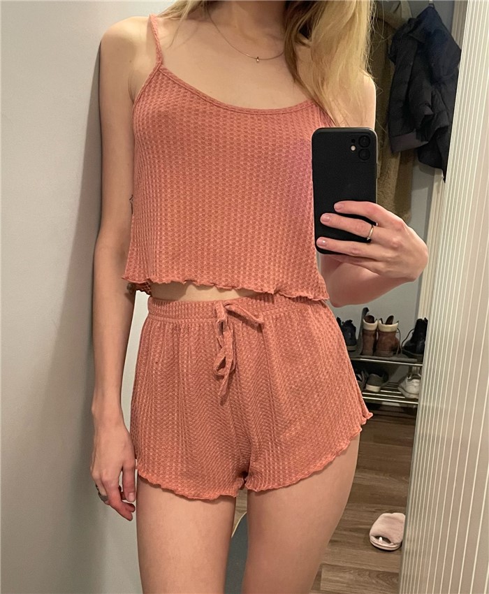 外贸性感吊带短裤家居服睡衣2件套装 homewear pajama set women