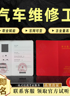汽车维修工摩托车维修技师证汽车美容师贴膜师喷漆工二手车评估师