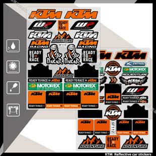 适用KTM摩托车贴纸EXC越野反光防水头盔贴改装Duke/RC贴花ADV贴画