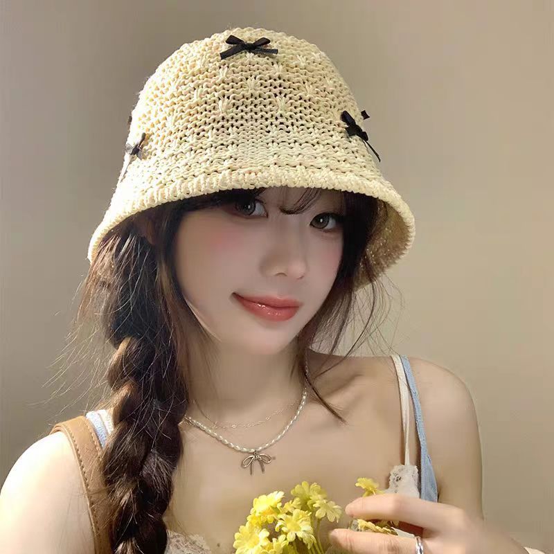 渔夫帽韩版ins夏草编柔软