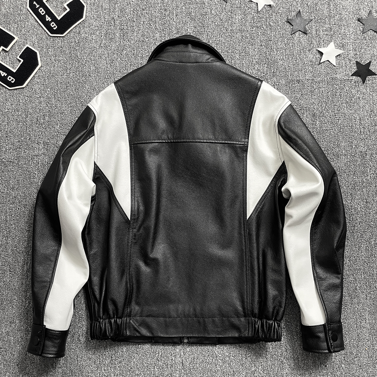 90年代港风真皮皮衣夹克