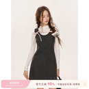 Kroche 立体撞色蝴蝶结A字毛呢连衣裙 柔软羊毛