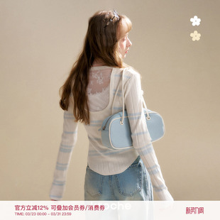 26ss 针织开衫 浪漫蕾丝 撞色条纹V领长袖 镂空蕾丝拼接 Kroche