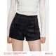 A字高腰短裤 麂皮绒 黑色秋冬 静谧夜色 Kroche