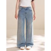重工烫珍珠蝴蝶结直筒牛仔裤 Staycation 26ss Kroche