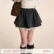 网纱拼接蛋糕高腰A字短款 Kroche 羊毛混纺 chic 半身裙 Geek