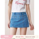 Kroche 棉感A字牛仔短半裙 立裁分割 retro jeans