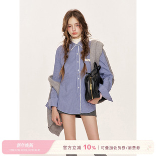 宽松休闲格纹衬衫 蕾丝花边 外套 浪漫格调 Kroche