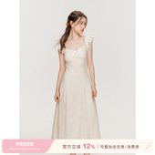 海岛盛夏 镂空肌理 刺绣蕾丝小飞袖 Kroche 长款 连衣裙度假风