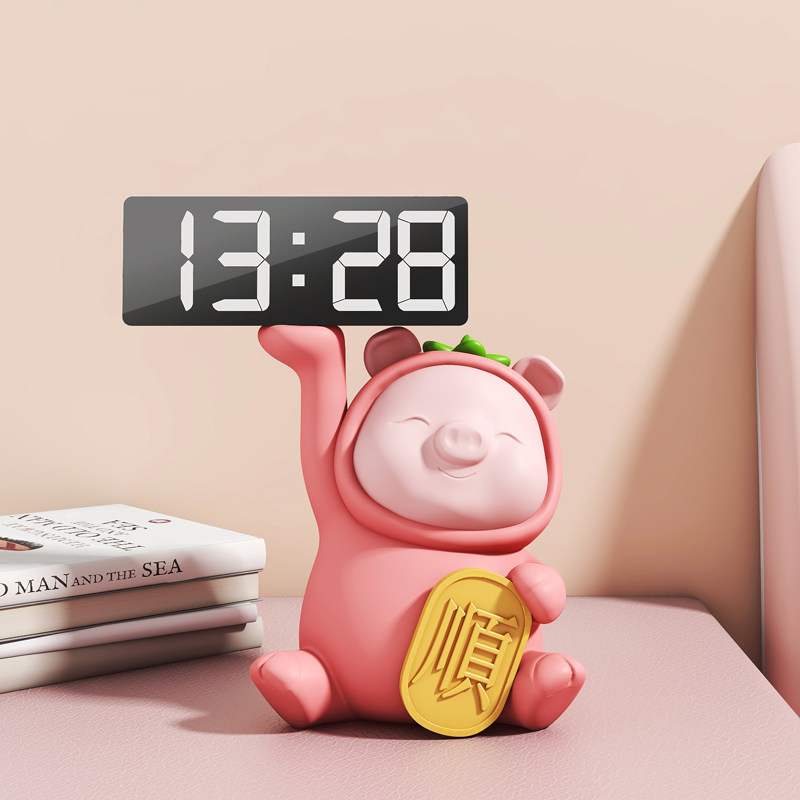 小猪摆件可爱数字学生闹钟客厅玄关书桌桌面装饰闺蜜生日礼品,家居饰品,桌面摆件,淘宝优惠券,粉丝福利购,淘宝优惠卷