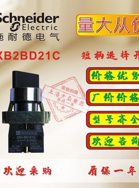 施耐德选择开关2档 22mm XB2-BD21C 2位自锁BD33转换旋钮三档BJ41