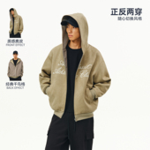 ATRY连帽卫衣开衫 男国潮牌美式 休闲复古宽松双面千鸟格夹克外套女