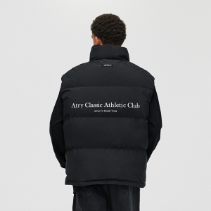ATRY字母标语双面羽绒服马甲秋冬季国潮牌简约高街中性防寒外套