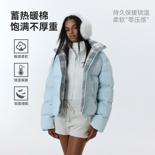 ATRY格纹拼接棉服新款