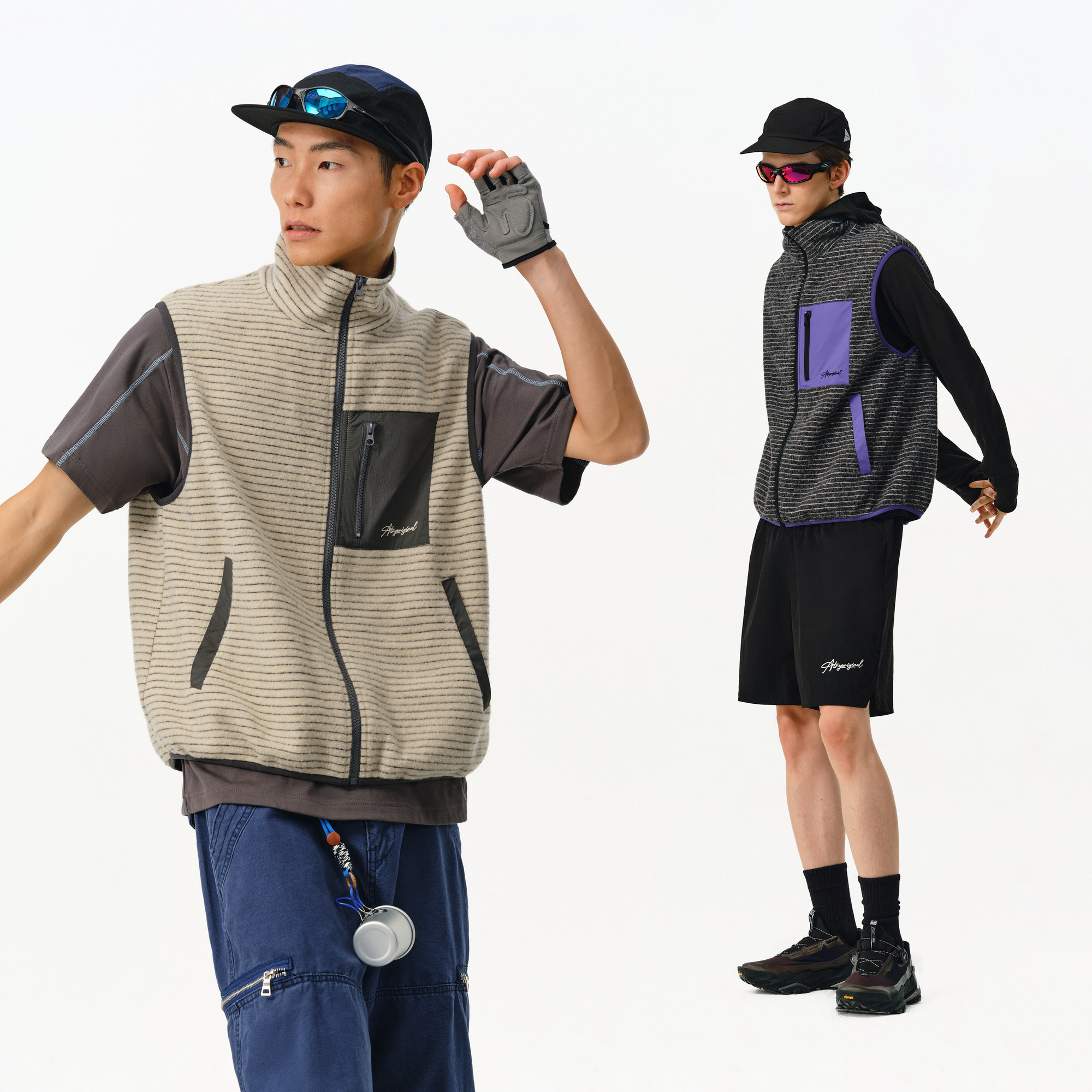 ATRY条纹马甲外套男春季国潮牌美式复古户外休闲宽松立领无袖马夹,男装,常规马甲,淘宝优惠券,粉丝福利购,淘宝优惠卷