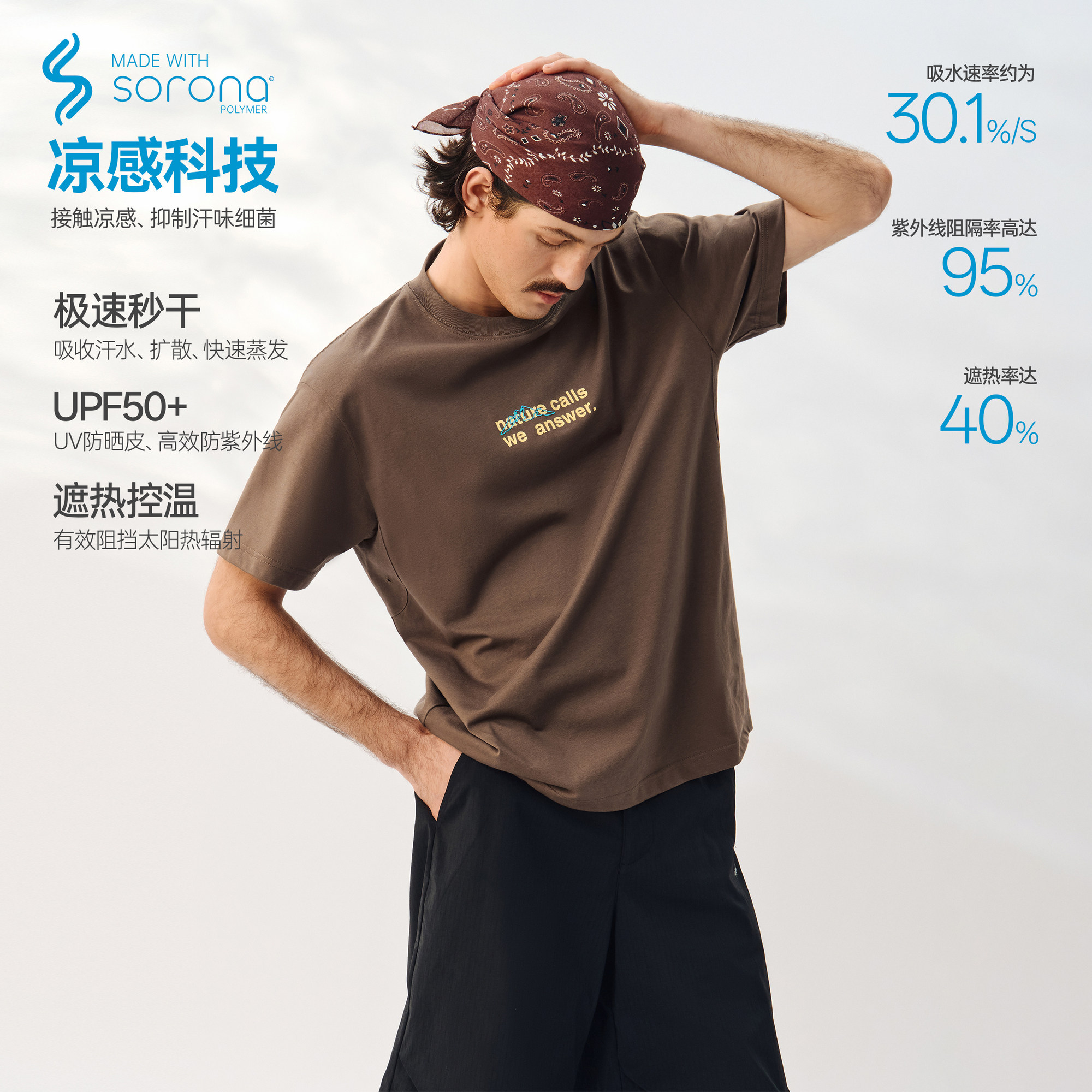 ATRY山系凉感速干透气短袖T恤男图片