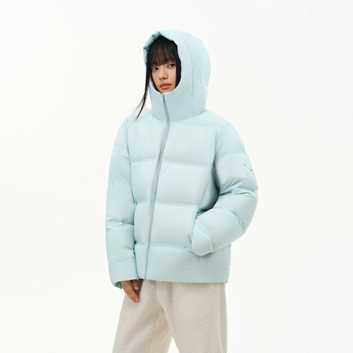 ATRY立领连帽羽绒服冬季无痕压印