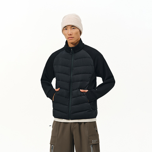 ATRY轻薄排骨羽绒服男冬季潮牌针织拼接情侣保暖羽绒内胆厚外套女