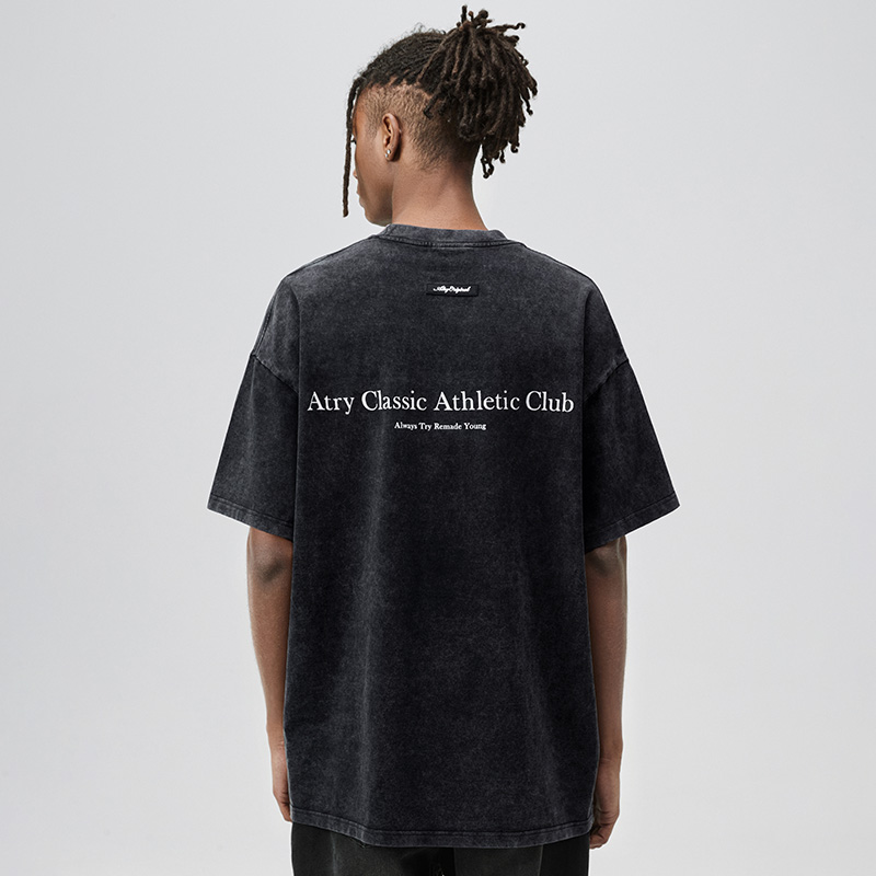 水洗短袖标语ATRY复古