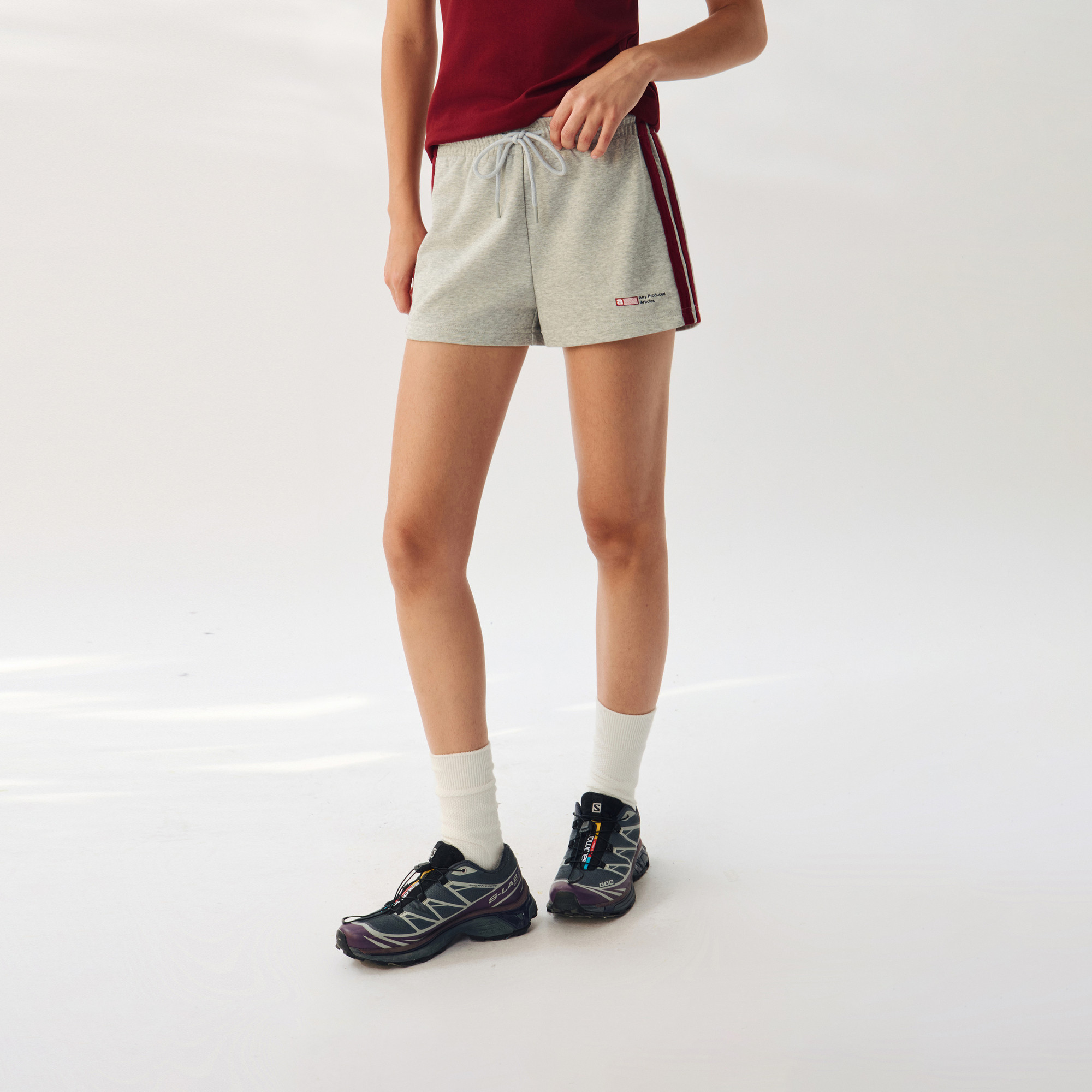 ATRY撞色条纹运动短裤女春夏季新款户外健身舒适复古风短款休闲裤