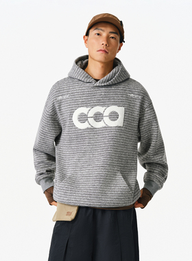 ATRY刺绣连帽卫衣男秋冬国潮牌厚款重磅羊毛保暖外套情侣条纹帽衫