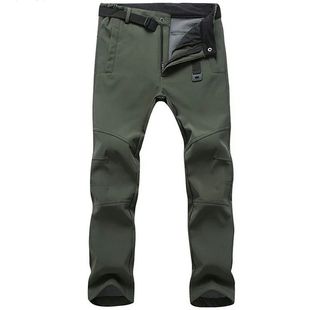 Stretch Men Thick Winter Warm Pants Casual Fleece Waterproof