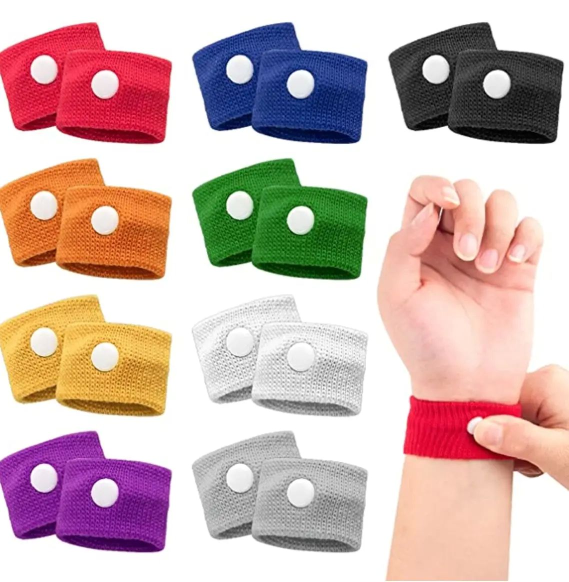 2PCS Sports Safety Wristbands Wrist Support Carsickness Seas