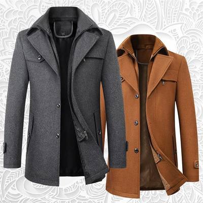 New Autumn Winter Woolen Coat Men's Business Casual Fashion