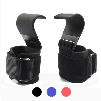 1PCS Weight Lifting Hook Grips With Wrist Wraps Hand-Bar Wri