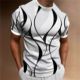 Men New Print Striped Summer shirt Tops Sweatshirt